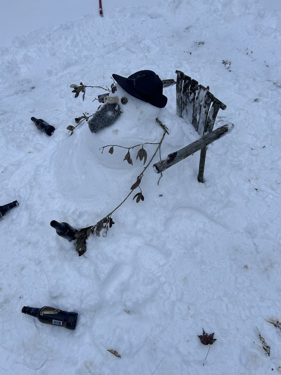 fungodile's tweet photo. My snowman tried being a snowman, then said fuck it and gave up https://t.co/ldn952POvO