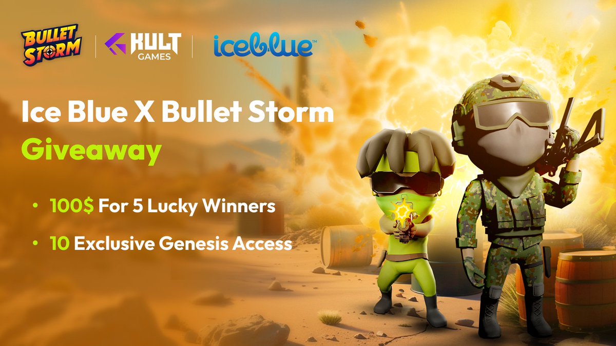 _KultGames's tweet photo. 🎮 EXCLUSIVE GIVEAWAY FOR  Lil Peace  ICE BLUE HOLDERS @IceBlueNFT 
The Ice Blue x BulletStorm Special Campaign is LIVE! 🚀

🏆 Prizes:
• 5 Winners: $100 each
• 10 Winners: Exclusive Genesis Access

✨ EXCLUSIVE: Only for Ice Blue NFT holders!

To Enter:
1️⃣ Follow @_KultGames and @dapp_portal 
2️⃣RT  Tweet: https://t.co/DNHXm7IfpW
3️⃣ Tag 2 friends
4️⃣ Prove Ice Blue ownership on discord 

⏳ Ends: Jan 31, 2025 (9 days)
💙 Don’t wait—secure your spot now!