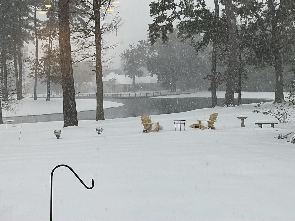 The snow began falling and the wind blowing in Fairhope this morning. After several inches, it continues to fall. The Great Fairhope Blizzard of 2025 will be remembered for a long time! It is an Alabama version of Narnia out there!