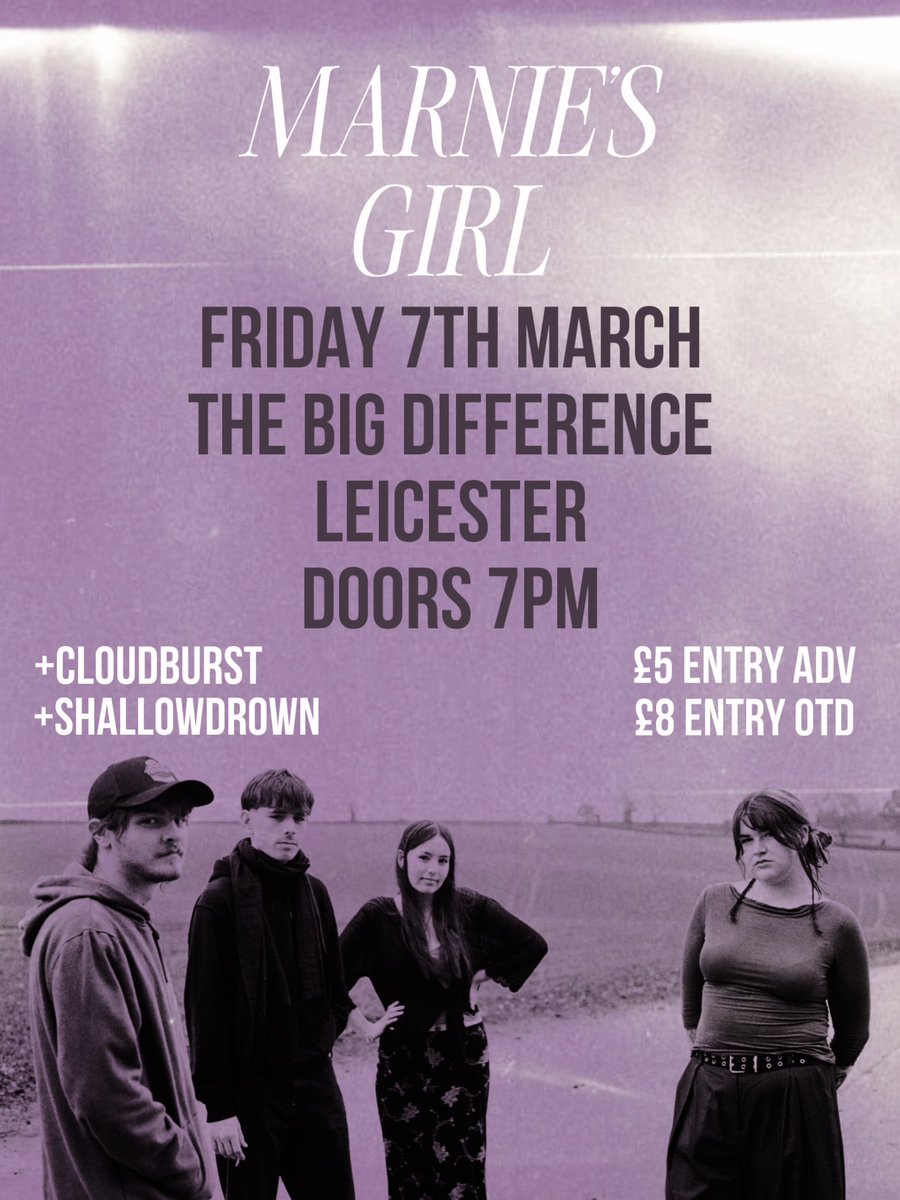_CLOUDBURST__'s tweet image. ☁️💥 are travelling to the mystical land they call Leicester to support Marnie’s Girl in March, tix where they usually are x

CB x