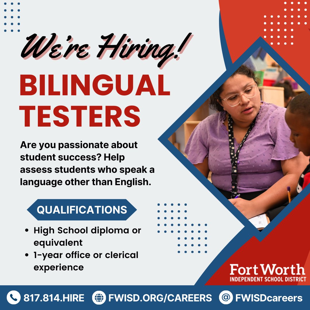 Ready to make a difference? Apply today at fwisd.org/careers #Hiring