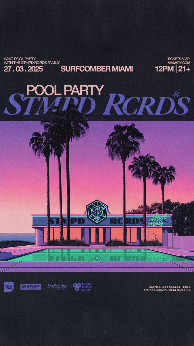 WHAT’S UP MIAMI 🌴🌴

we’re back again during Miami Music Week hosting our own pool party @ Surfcomber Hotel - tickets are live now!!

tixr.com/pr/STMPD/129348