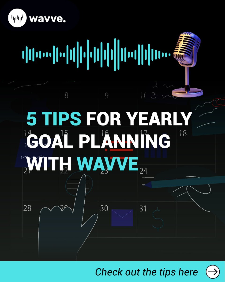 wavve's tweet photo. Ready to crush your goals like a pro in 2025? 🎯 Here are 5 actionable tips to help you succeed! Let’s dive in 👇 #GoalPlanning #Wavve #ContentCreation #podcasting #podcast #podcastinglife #podcastlife #podcaster https://t.co/1ikrO4NlaK