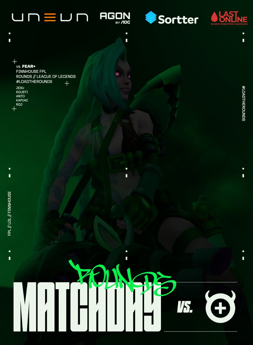 Second match for our LoL squad in <a href="/FinnHouseLoL/">Finnhouse</a> FPL

vs. FEAR+
21:00EEST

#LOADTHEROUNDS