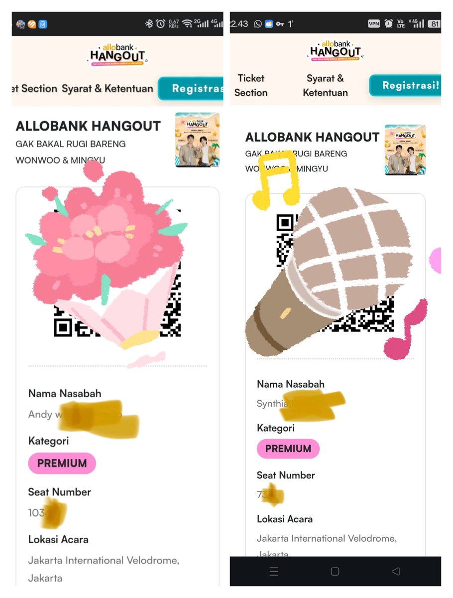 earlgreyrc's tweet photo. WTS
ALLOBANK HANGOUT MINGYU &amp; WONWOO
section Premium 
Sn 73x or 103x

Can check IG Profile (active socmed)

#AlloBankHangout 
#GakBakalRugiBarengWONWOOMINGYU
#PasBuatKamu https://t.co/BgmOoKNiNa