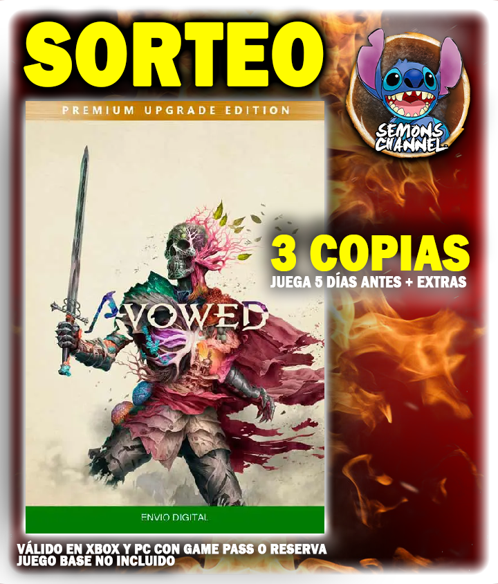 🎁 SORTEO 3 accesos anticipados para #Avowed, lo nuevo de Obsidian... Y tengo otro sorteo mas pronto!

🔄 RT/RP esta publicación
✅ Seguir: youtube.com/@SemonsChannel
🌐 Sorteo GLOBAL

Hasta el 12F podéis participar. Al final de ese día contacto ganadores... SUERTE una vez mas!!!