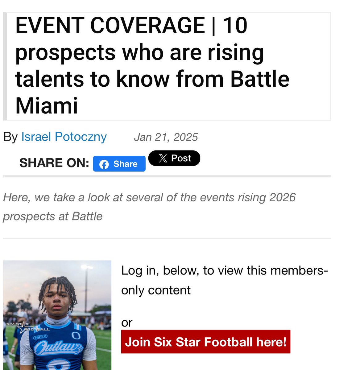 Thank you <a href="/sixstarfootball/">Six Star Football | PLUS+</a> for the write up
<a href="/NewOutlawz/">New England Outlawz 7v7</a> <a href="/FloridaOutlawz/">Florida Outlawz Elite</a> <a href="/BandytheCoach/">Jeremy Bandy</a> <a href="/PRZ_CoachQuisse/">Coach Marquisse Silva</a> @RivalsFriedman <a href="/GarretHall14/">Garret Hall</a> <a href="/coach_hadac/">Coach Isaac</a> <a href="/ChadSimmons_/">ChadSimmons</a>