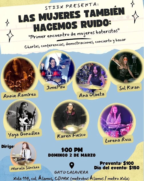 Las mujeres también hacemos ruido: Primer encuentro de mujeres bateristas, llegará el próximo 2 de marzo. 🥁❤️‍🔥 bit.ly/3WrXLbQ