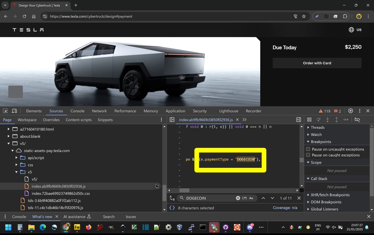 In case some people forget about Tesla 
$Doge #Dogecoin Payment Option on the oficial website
tesla.com/cybertruck/des…