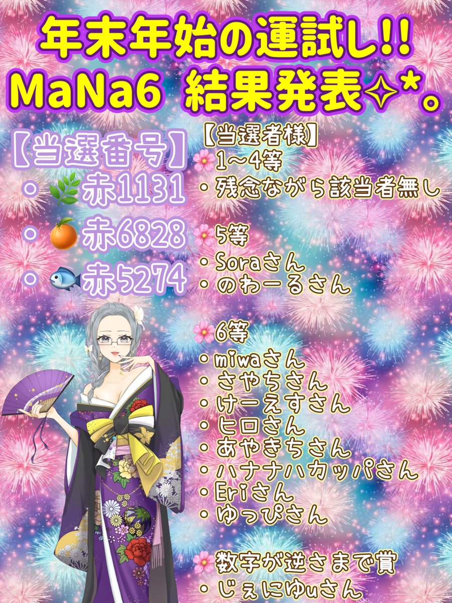 【訂正】おひとり記載漏れしておりました。
申し訳ございません。正しくはこちらです(⋆ᴗ͈ˬᴗ͈)”

改めておめでとうございます🎉