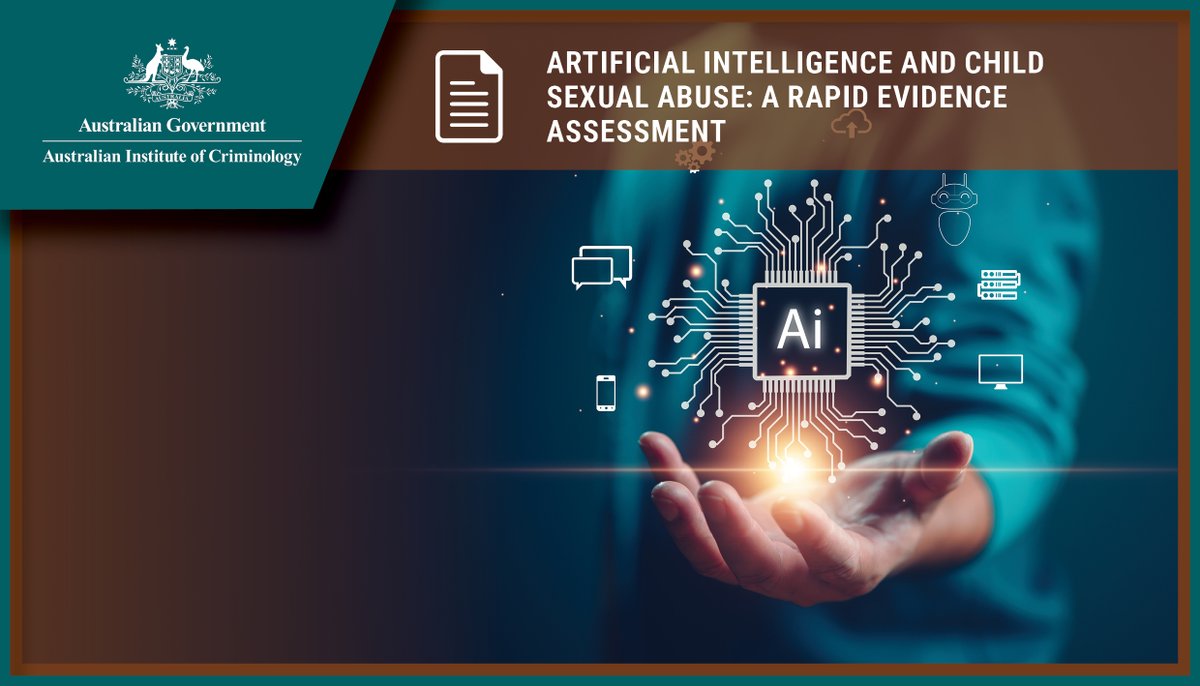 AICriminology's tweet photo. New #AICResearch describes how AI can be used to assess the malicious use of this technology for prevention and disruption of CSA.
Learn more in our #TrendsAndIssues report https://t.co/tLf5K7UDDI https://t.co/8d8wBxP5ZP