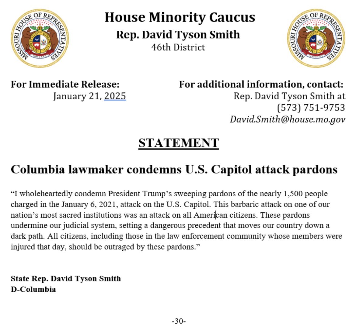I condemn President Trump’s sweeping pardons of the nearly 1500 people charged in the January 6 attack on our nation’s Capitol.