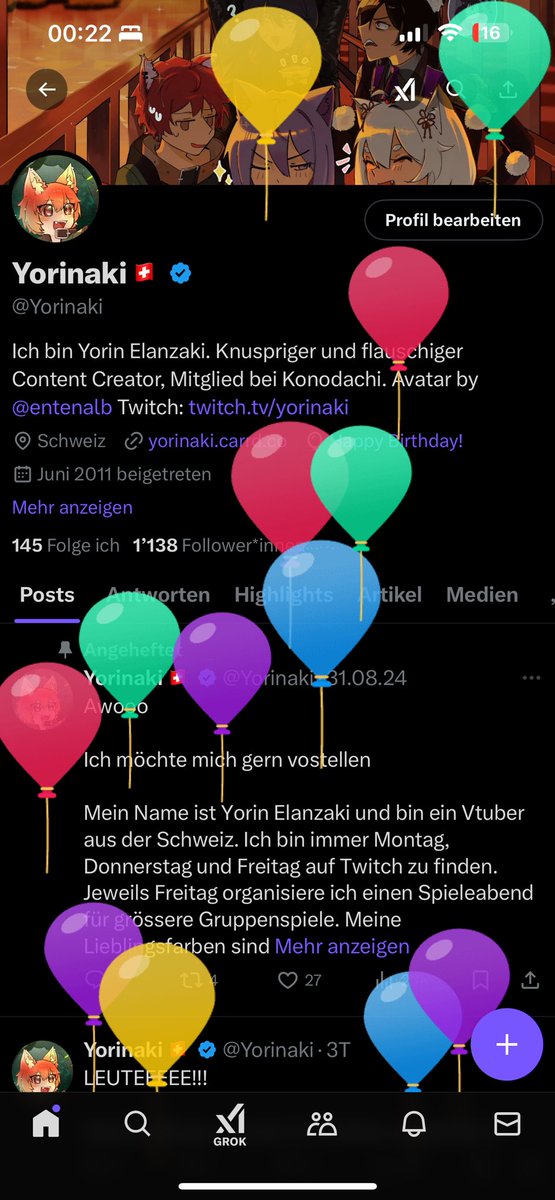 Yorinaki's tweet photo. Kann man diese Ballone essen? 

Scheint so, als bin ich nun älter geworden 🙃 https://t.co/eHNbZYJ3Sx