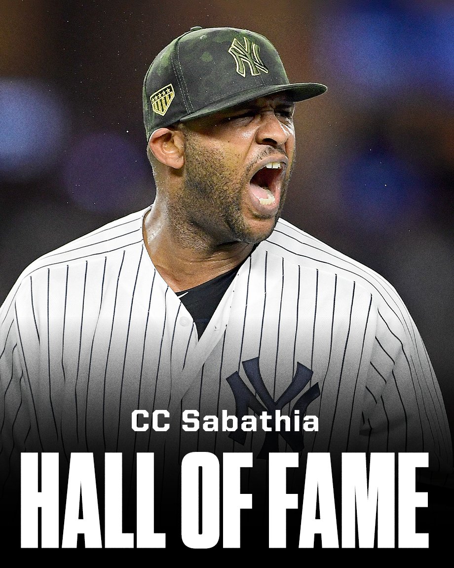 ESPN (@espn) on Twitter photo 19 seasons and over 3,000 strikeouts 👏
CC Sabathia has been elected to the National Baseball Hall of Fame 🤩 19 seasons and over 3,000 strikeouts 👏
CC Sabathia has been elected to the National Baseball Hall of Fame 🤩