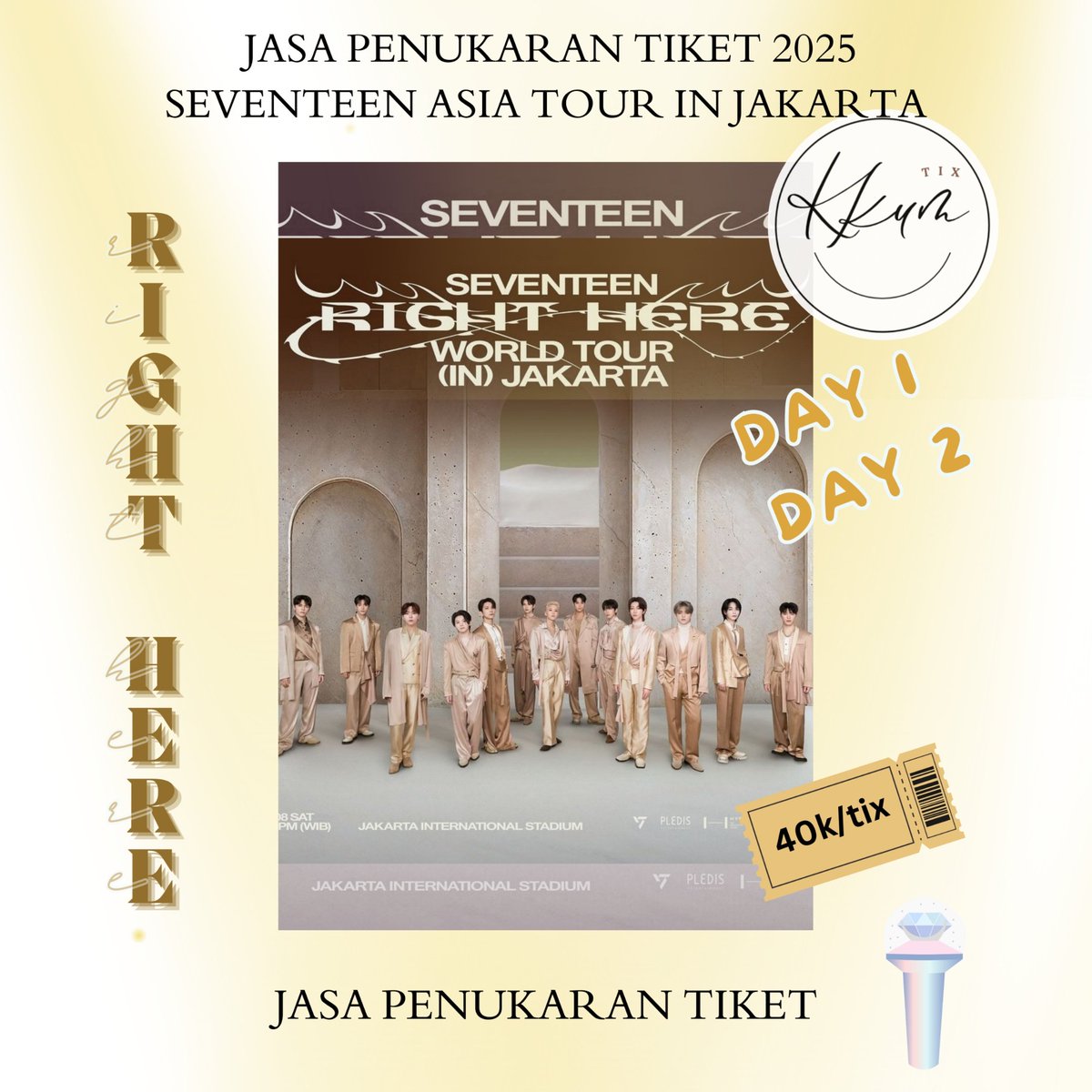 simpatilhc's tweet photo. JASA TUKAR TIKET SEVENTEEN <RIGHT HERE> in JAKARTA 💥
💵 fee 40k/tix

— 100% Trusted (proof pinned)
— GFORM: https://t.co/ncIF8lXyHv
— include print surat kuasa, e-voucher, dll +get freebies 
— info lebih detail di postingan ini 👇🏻

t. jasa tukar tiket svt right here day 1 day 2 https://t.co/k6OG7gPk9q