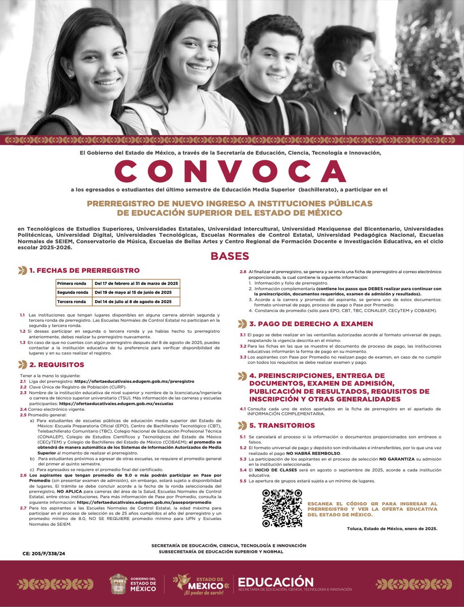 EPO201's tweet photo. ¡¡¡¡¡Atención alumnos de quinto semestre!!!!
Continúa tu formación académica en alguna de las Instituciones de Educación Superior de Control Estatal.
Revisa la convocatoria y descubre las diferentes opciones que hay para ti 📷📷
Consulta la convocatoria 📷
https://t.co/mF8nWbuvpV https://t.co/gVPbNEr8mO