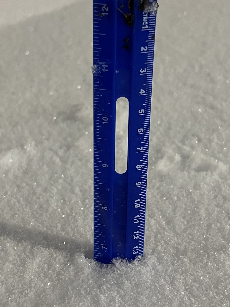 MattDevittWX's tweet photo. SNOW UPDATE: 6.5” and still snowing in Pensacola as of 5:45 PM. My location is route 297 at I-10. @NWSMobile #flwx https://t.co/ytA2y0AF9g
