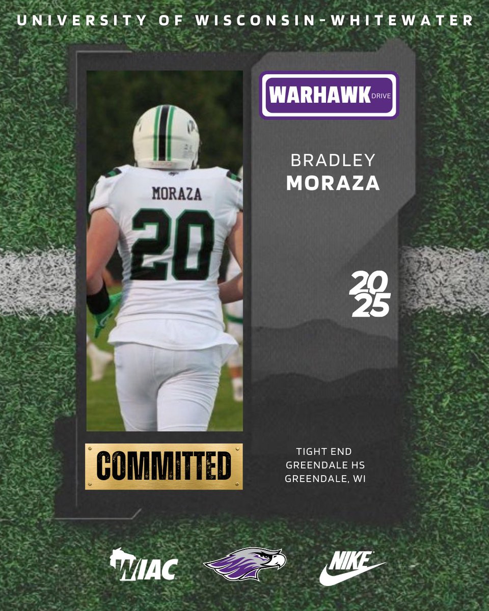 Brad Moraza (@bradleymoraza) on Twitter photo Excited to announce my commitment to UW-Whitewater!! Thanks to everyone who has helped me along the way. Go Warhawks!!!๐ฃโซ๏ธ
<a href="/CoachBSmithback/">Blake Smithback</a> <a href="/CoachRindahl/">Jace Rindahl</a> <a href="/MJ_NFLDraft/">Mark Johnson</a> Excited to announce my commitment to UW-Whitewater!! Thanks to everyone who has helped me along the way. Go Warhawks!!!๐ฃโซ๏ธ
<a href="/CoachBSmithback/">Blake Smithback</a> <a href="/CoachRindahl/">Jace Rindahl</a> <a href="/MJ_NFLDraft/">Mark Johnson</a>