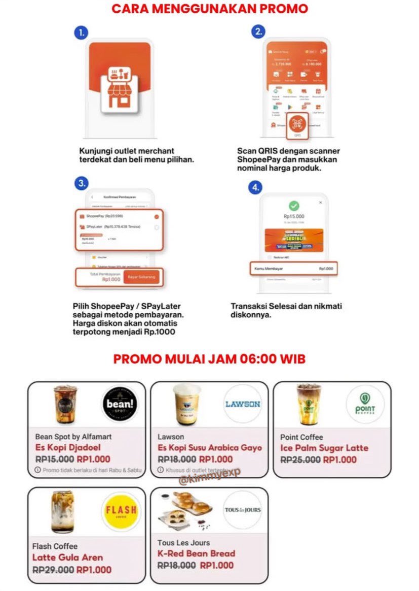 H_Osran's tweet photo. "serba seribu sampai 28 februari, kuota update perhari download &amp; aktifin Aplikasi ShopeePay mumpung masih banyak promo jadi Rp. 1000 , Diskon 100% , Klaim juga bonus 10.000 Koin Shopee pakai kode referral berikut  6YNBRQ558 untuk dapatkan koinnya juga 
https://t.co/CLAYMIYn9U https://t.co/e37iQnPY7c