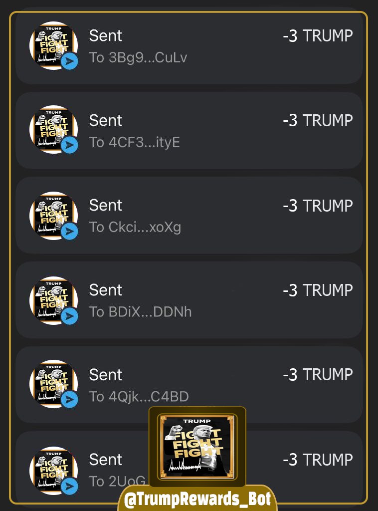 Thank You for the Incredible Support!🚀
We’ve received an overwhelming response! Over 5000 users have already completed tasks and withdrawn their $TRUMP coins directly to their wallets.

💎t.me/TrumpRewards_b…

#Trump2025 #OfficialTrump #ElonMusk #MelaniaTrump #faucet