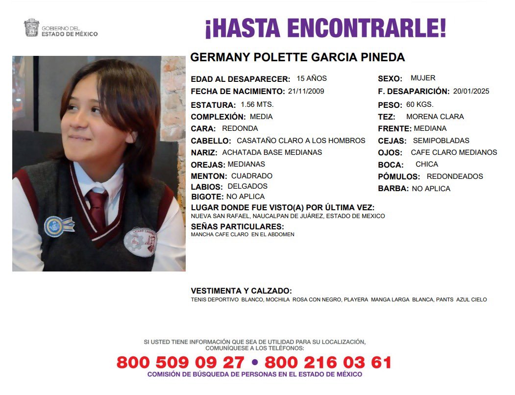 ferbelaunzaran's tweet photo. Favor de compartir.

¡Hasta encontrarle!

Germany Polette García Pineda https://t.co/xN9gcylKKG