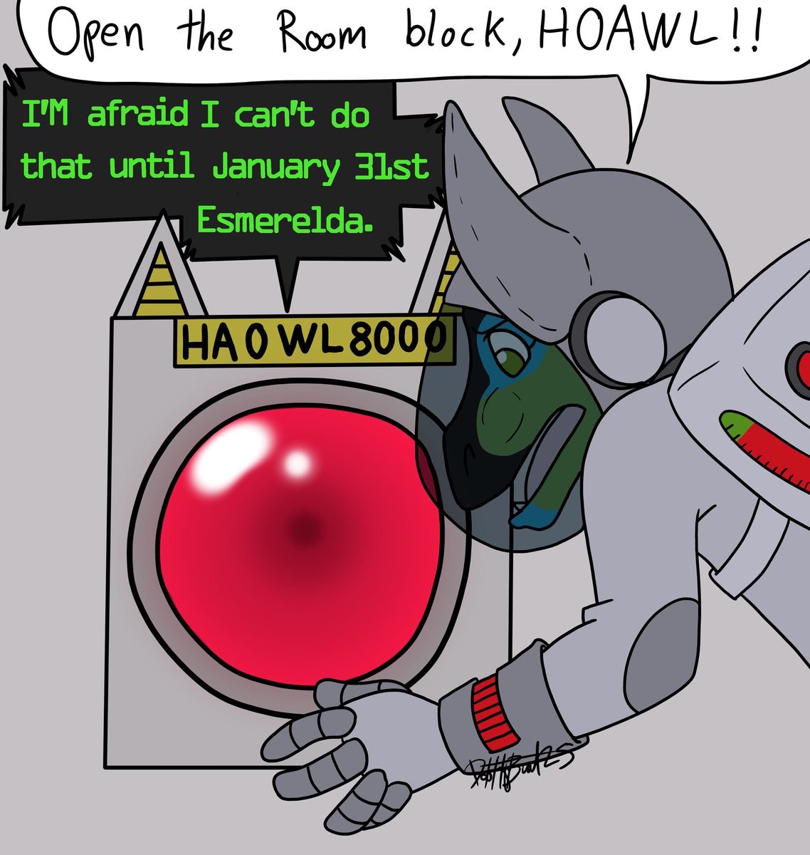 Alamo City Furry Invasion (@furryinvasion) on Twitter photo "Look, Esmeralda, I can see you're really upset about this. I honestly think you ought to sit down calmly, take a stress pill, and wait til January 31st."
Welp, our evil automation overlord has spoken. o7
🎨 <a href="/TattaDoodles/">Tatta Doodles</a>
#ACFI "Look, Esmeralda, I can see you're really upset about this. I honestly think you ought to sit down calmly, take a stress pill, and wait til January 31st."
Welp, our evil automation overlord has spoken. o7
🎨 <a href="/TattaDoodles/">Tatta Doodles</a>
#ACFI