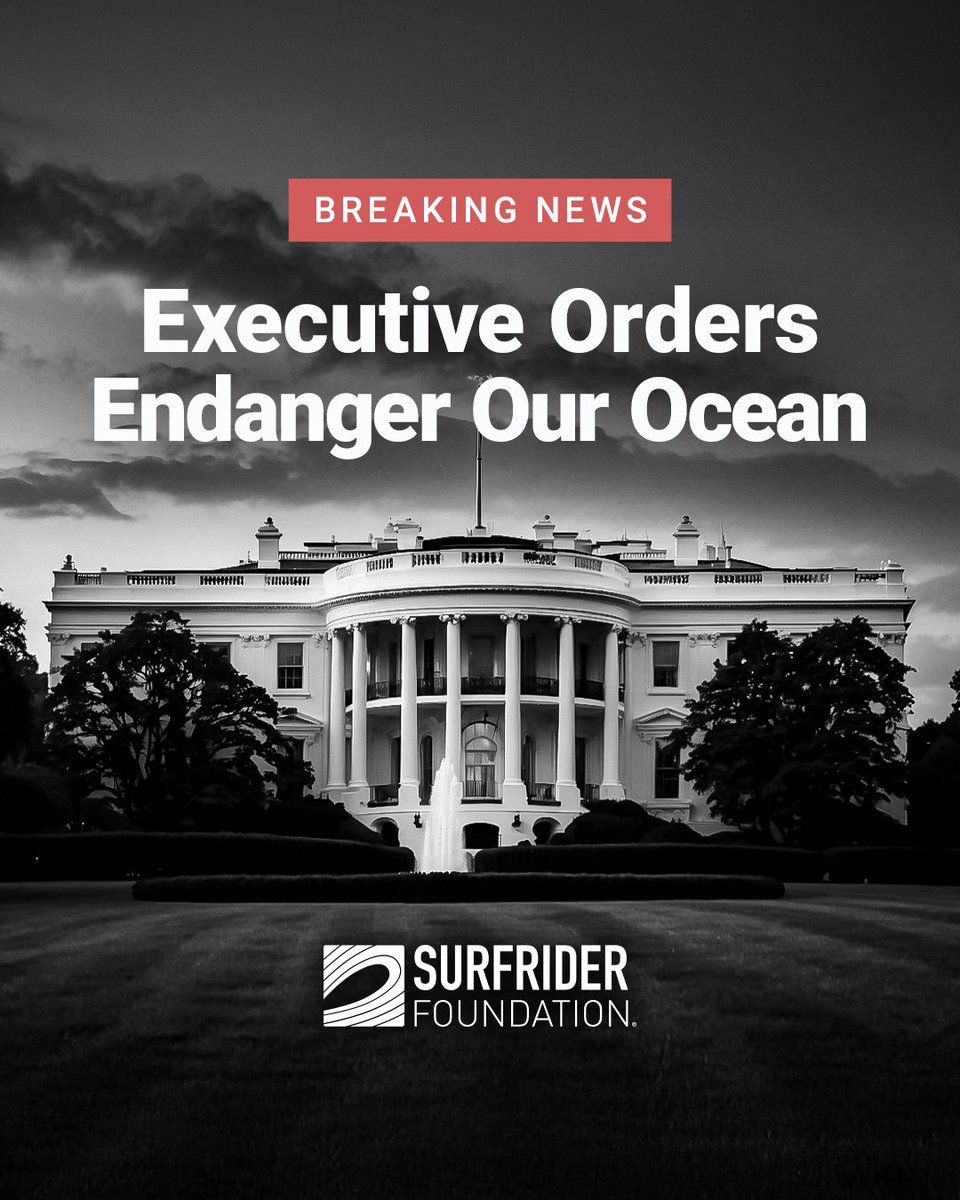 Surfrider's tweet image. The Surfrider Foundation condemns President Trump's executive orders that abandon the United States' international leadership role in addressing the climate crisis — the greatest threat to American life, property, and prosperity in our lifetimes. Our opposition comes after yet…