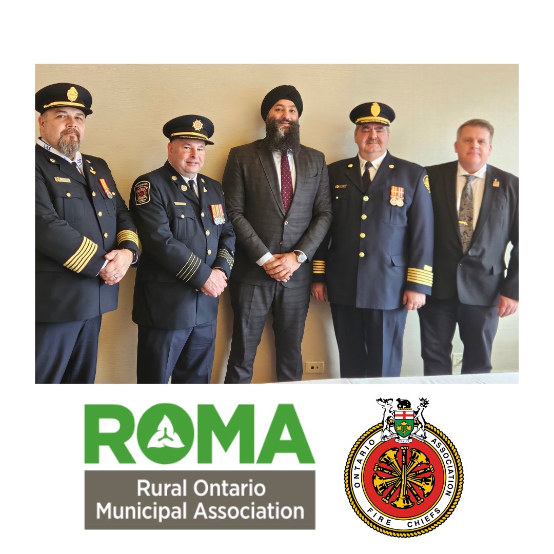 ONFireChiefs's tweet photo. The OAFC met with Minister  @PrabSarkaria to discuss fire and life safety. https://t.co/49ZsdxcSZq