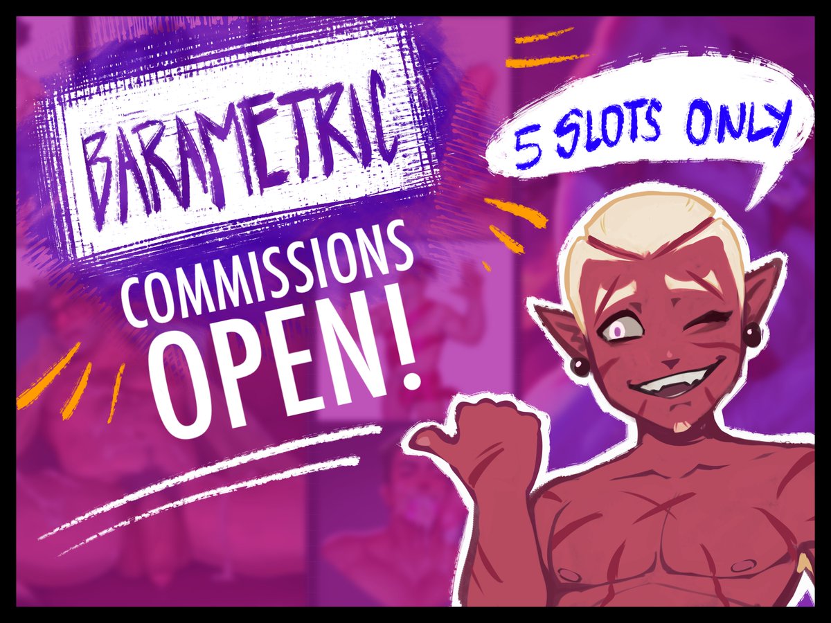 Holaaa! I’m Open for NSFW Commissions! ⚡️😎

5 slots only for each styles! See below for style options and T.O.S! Free to Message me if interested 💕 

(pls commission me 😭 bills are fcking me hard without lube💥 )