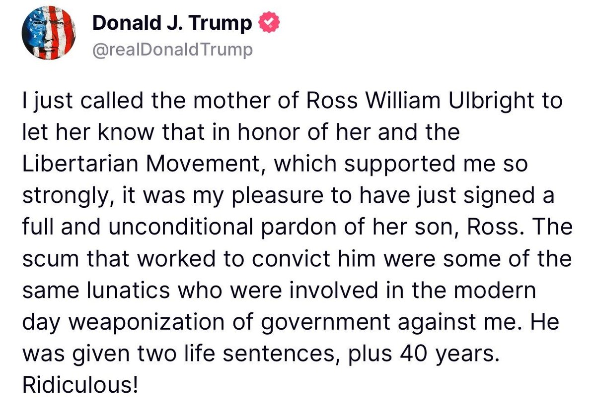 Jesse Powell (@jespow) on Twitter photo Thank you <a href="/realDonaldTrump/">Donald J. Trump</a> for keeping your word. You have our admiration, respect and loyalty. Thank you to everyone in crypto who supported <a href="/POTUS/">President Donald J. Trump</a> and made this monumental achievement possible. Congratulations to <a href="/RealRossU/">Ross Ulbricht</a>. <a href="/Free_Ross/">Free_Ross</a> is an absolute legend and inspiration. 🇺🇸 Thank you <a href="/realDonaldTrump/">Donald J. Trump</a> for keeping your word. You have our admiration, respect and loyalty. Thank you to everyone in crypto who supported <a href="/POTUS/">President Donald J. Trump</a> and made this monumental achievement possible. Congratulations to <a href="/RealRossU/">Ross Ulbricht</a>. <a href="/Free_Ross/">Free_Ross</a> is an absolute legend and inspiration. 🇺🇸