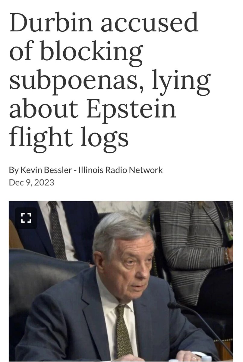 LizCrokin's tweet photo. Dick Durbin is big mad Kash Patel is going to release the Jeffrey Epstein client list he’s worked so hard to protect. 

LMFAO! 🤣 https://t.co/SxN5KFYhlE