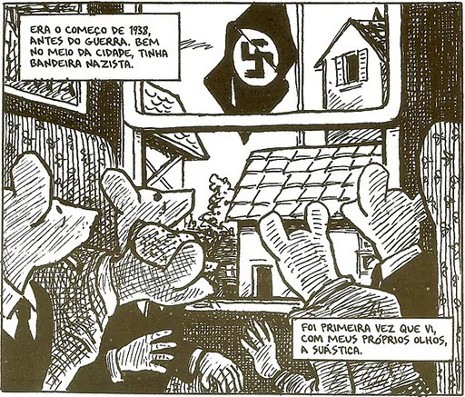 oNerdSpeaking's tweet photo. Não havia maneira melhor de contar essa  história além dos quadrinhos. É um livro que nos convida a refletir  sobre a história, nossos passados, a opressão... Até que ponto  permitimos ser conduzidos pelos 'selvagens'? Até que ponto nos tornamos  presas indefesas em suas garras? https://t.co/SONw4fBk9g