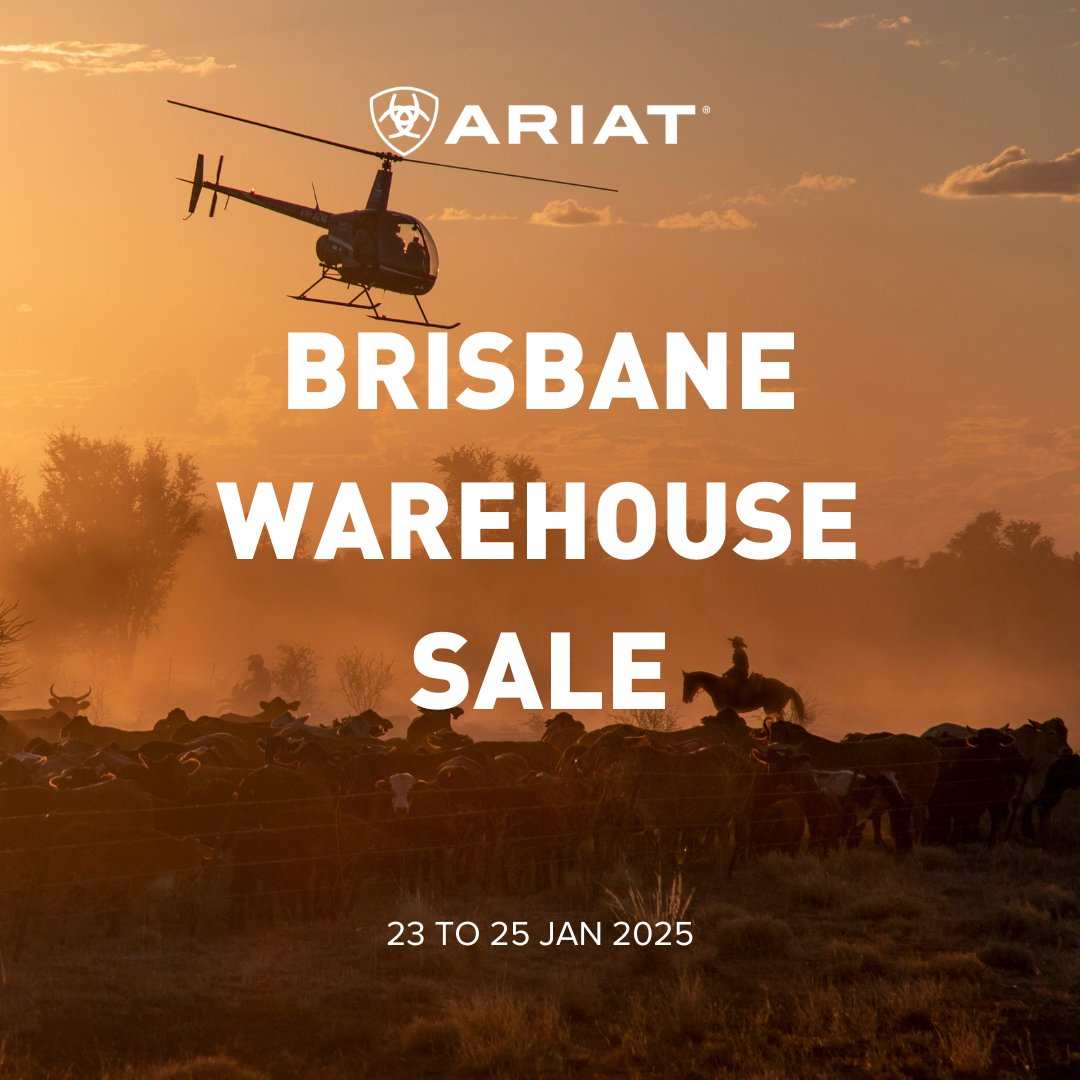 Those who live life outdoors can take advantage of bargain clothing prices at the first-ever Ariat and Just Country warehouse sales from tomorrow. 
The 3 day sales will include shirts, hats, footwear &amp; outerwear.
#mediarelease - bit.ly/3WvMG9Q