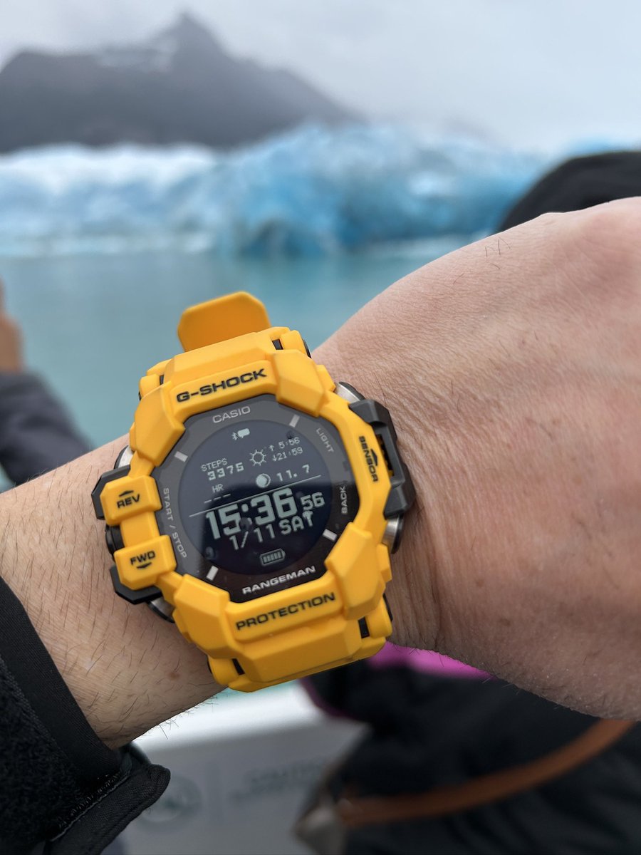 watchaficionad's tweet photo. @GShock_US in its natural habitat!  In front of a glacier in Argentina. https://t.co/xB2OPWarnw