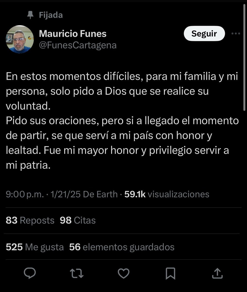 No encontré un comunicado oficial sobre la muerte de Funes.

Al contrario, lo que vi es que el publicó un tweet hace unos minutos y el ministerio de salud de Nicaragua solo menciona que está grave 🤷🏻

Por qué todos dicen que está muerto?