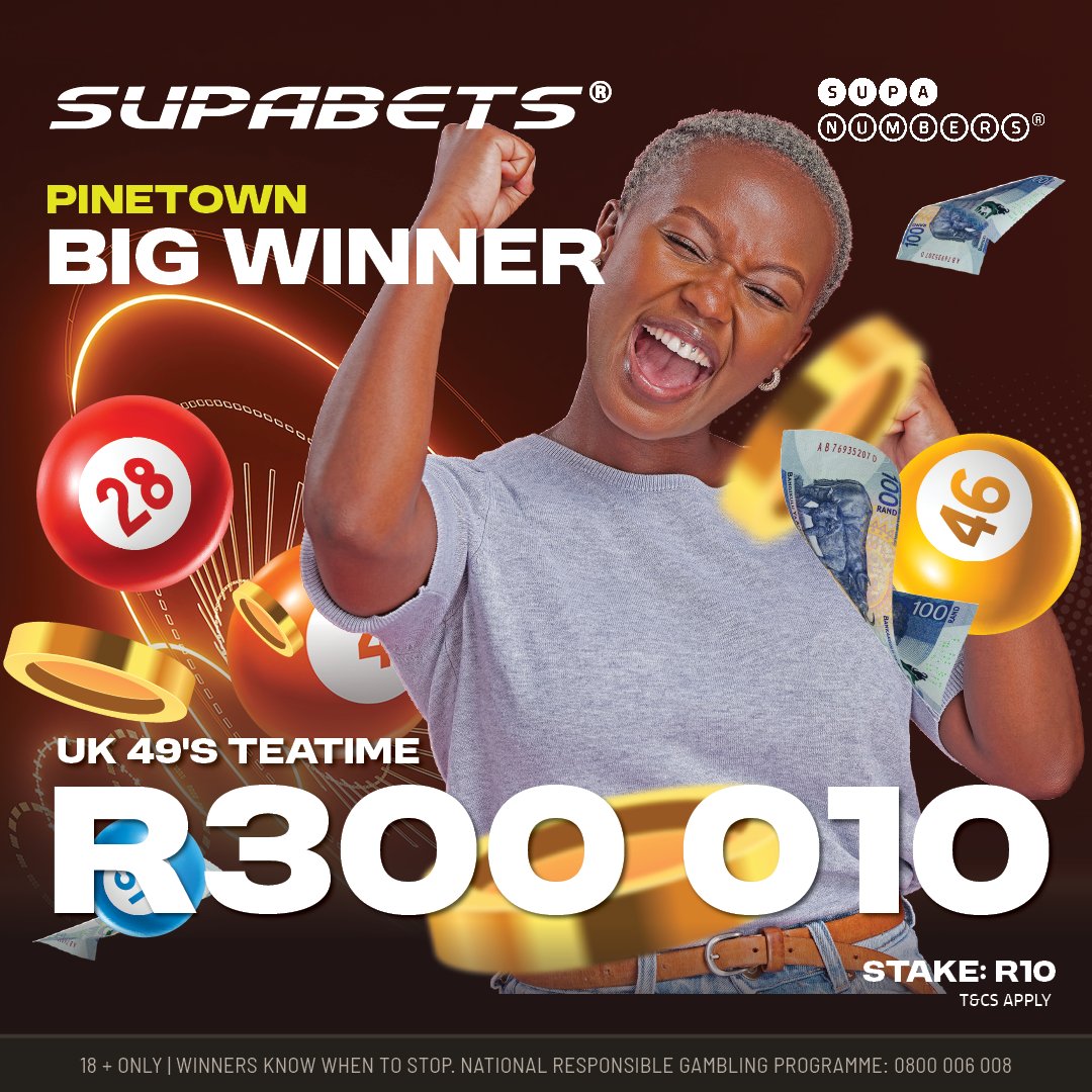 Supabets_mzansi's tweet photo. Congratulations to this lucky PINETOWN customer who won BIG in UK49s💸😉
#Supabets #Supanumbers #BigWins #Pinetown #BetWithoutRegret https://t.co/6F6IEoPne3
