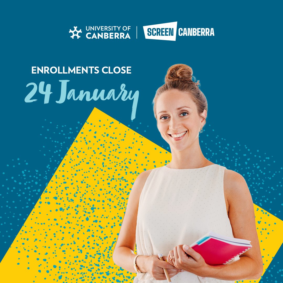 ScreenCanberra's tweet image. 🚨 Deadline Alert: This Friday is your last chance to enrol for the Semester 1 Graduate Certificate in Screen Development at the University of Canberra! Take your screenwriting to the next level and start your career in film and TV production 🔗 Apply Now: loom.ly/b_63T9Y