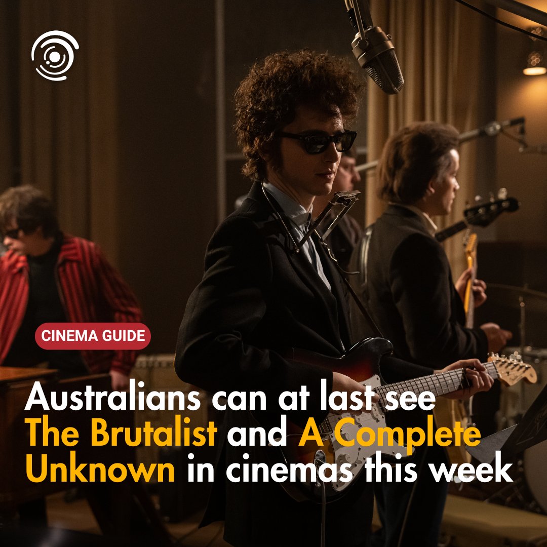 ScreenHub's tweet photo. In Australian cinemas this week:

⭐ A Complete Unknown
⭐ Flight Risk
⭐ The Brutalist
⭐ Royal Ballet &amp; Opera 2024-25: Cinderella
 ...and more: https://t.co/5KUCcVhlla

#whattowatch #cinemaguide #cinema #movie #acompleteunknown #flightrisk #thebrutalist #screenhub https://t.co/usRr3sOWBQ