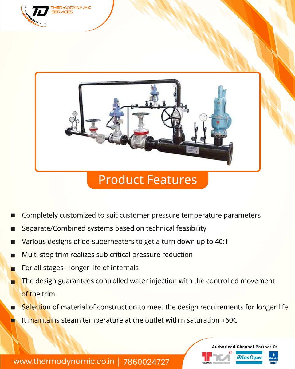 Thermodynamic_S's tweet image. Designed to control your steam pressure with advanced systems, these accessories offer customized solutions to meet your specific requirements. 

📞  7860024727 

#SteamSolutions #ThermaxAccessories #PressureControl #ThermodynamicServices #IndustrialInnovation #SteamEfficiency