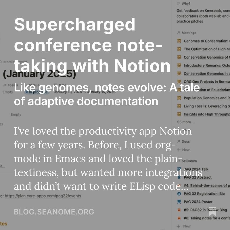 📝🧬 Like genomes shaped by selective pressures, document systems evolve, too! At #PAG32, our founder <a href="/olgabot/">Olga Botvinnik 🇺🇦</a> refined conference talk note-taking from simple bullet points to integrated notes with slides. 

See more here! buff.ly/40FjsYm 

#SciComm #Evolution
