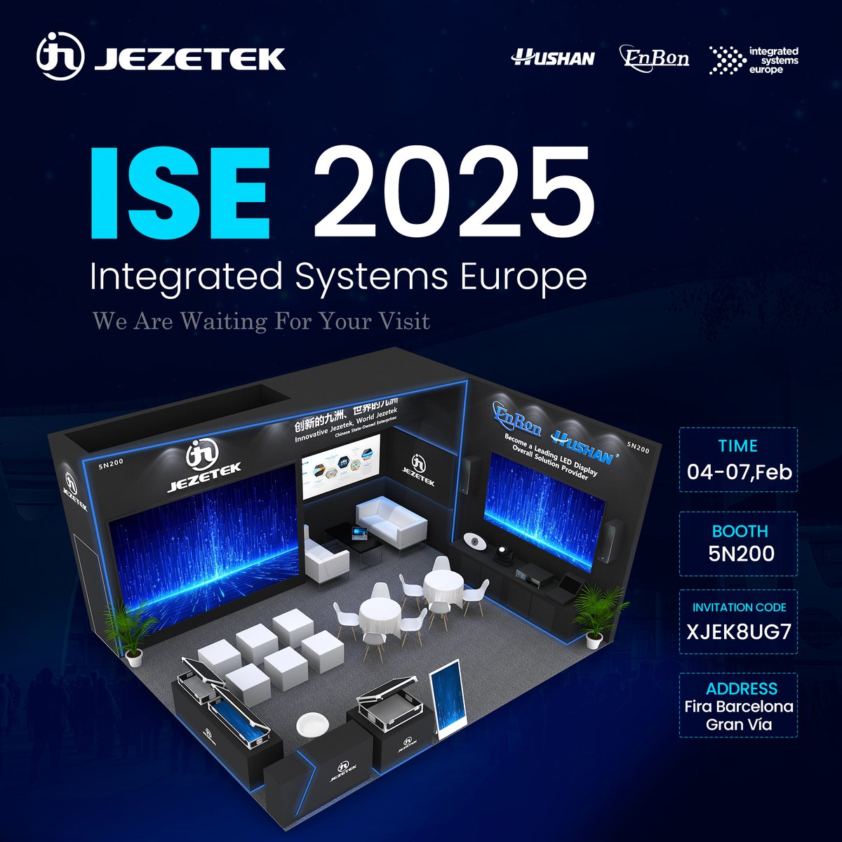 EnbonLedDisplay's tweet photo. Enbon invites you to attend ISE 2025 held in Barcelona, Spain from February 4th to February 7th. Our booth is located at 5N200, and we look forward to seeing you at the exhibition!

𝐌𝐚𝐢𝐥 sales@enbon.com
𝐖𝐞𝐛 https://t.co/kfMAOGJgSk
𝐀𝐥𝐢𝐛𝐚𝐛𝐚 https://t.co/1qlOyGbBv3
𝐖𝐡𝐚𝐭𝐬𝐀𝐩𝐩 +86 13088854440

#enbongroup #ledmanufacturer #leddisplay
#ledvideowall #energysaving #IP65 #advertising
#ledscreen #ISLE #billboard #HighBrightness