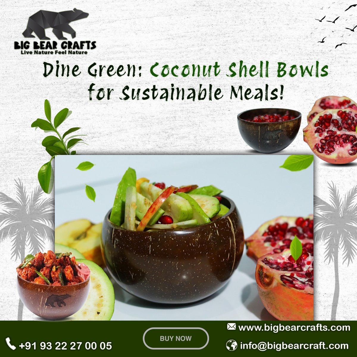 bigbearcrafts's tweet image. Coconut Shell Bowls for Sustainable Meals! Purchase here to encourage a greener life.

📧 info@bigbearcrafts.com
🌐 bigbearcrafts.com
📞 +91 9322270005

#Bowls #CoconutShellBowls #tableware #cookware #kitchendecor #BigBearCrafts #coconutshell #coconutshellproducts