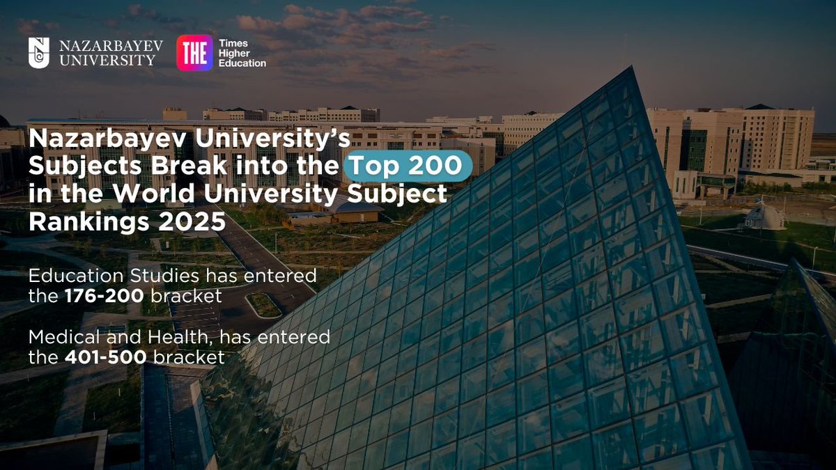 NUedukz's tweet image. NU Schools Shine Bright: Breaking into the Top-200 in THE World University Subject Rankings 2025! 🥳
nu.edu.kz/news/shkoly-nu…