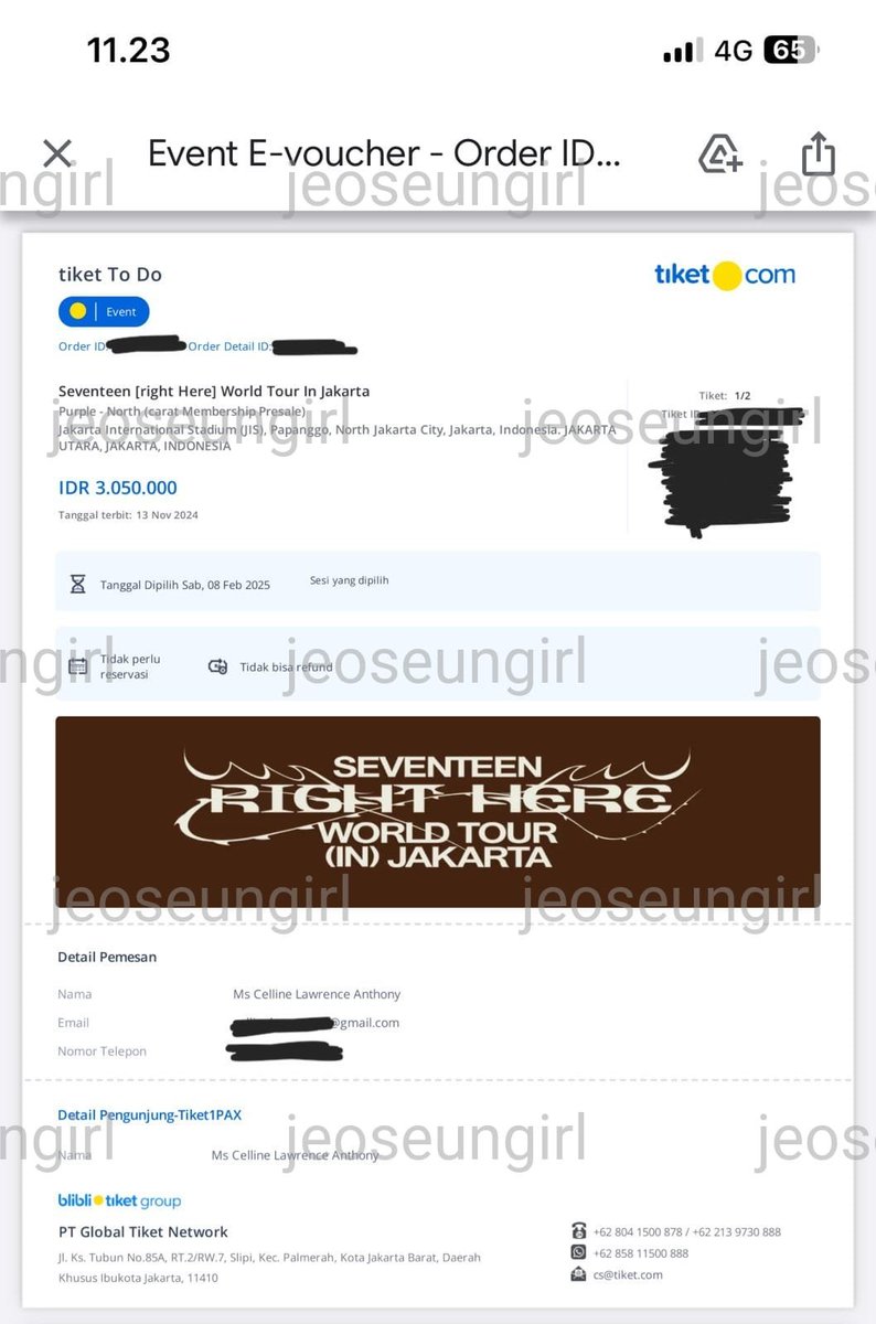 jeoseungirl's tweet photo. HELP RT!
<WTS> SEVENTEEN RIGHT HERE IN JAKARTA

✅ 2 tix Purple North (Day 1)
- IDR 2,800,000 (jual underprice)
- minimal dp 50%
- full payment cod (+ surat kuasa)

Tag: wtb wts wtt

#SVT_RIGHT_HERE_IN_JAKARTA
#SVTinJKT #pasarseventen @PasarSeventeen https://t.co/OU5oEia3bZ