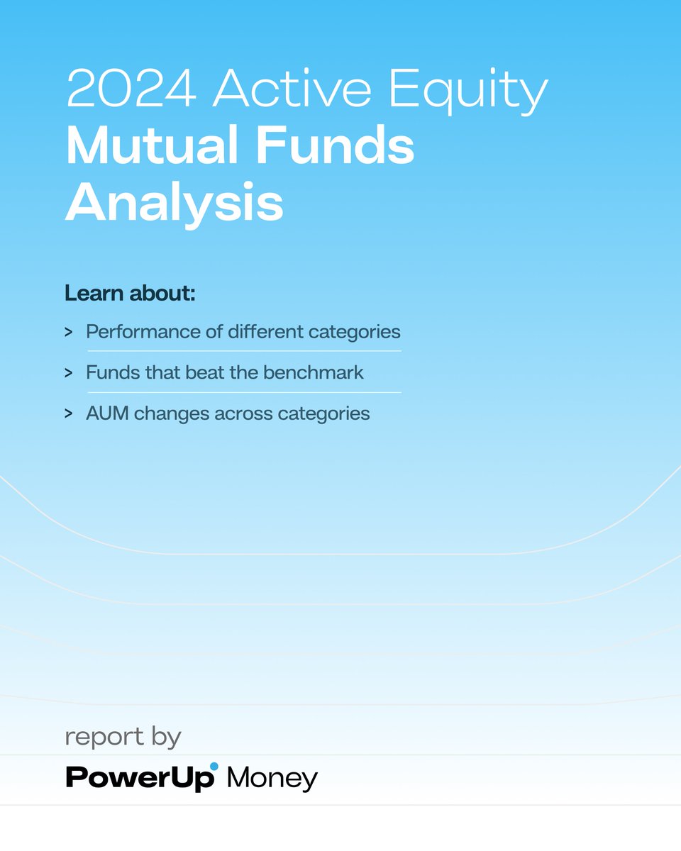 powerup_money's tweet photo. 👉🏼 How did active equity funds compare against each other in 2024?

Let’s take a look at their returns, benchmark-beating funds, and the AUM growth each category saw. 🧵 (1/n)