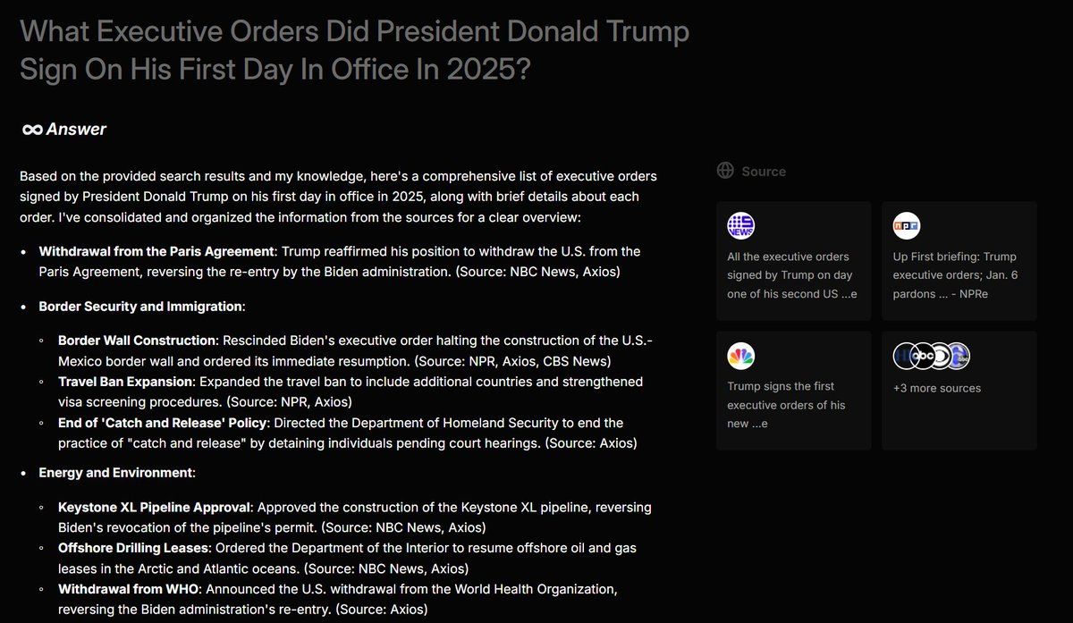 vexoolabs's tweet photo. Trump’s 2025 kickoff: A record-breaking wave of executive orders reshaping immigration, energy, and healthcare. 

Just Vexoo to find out.

Try Now: https://t.co/YiJ5jjaUm5

#Trump2025  #LLMs https://t.co/bw6UAmTJ6e