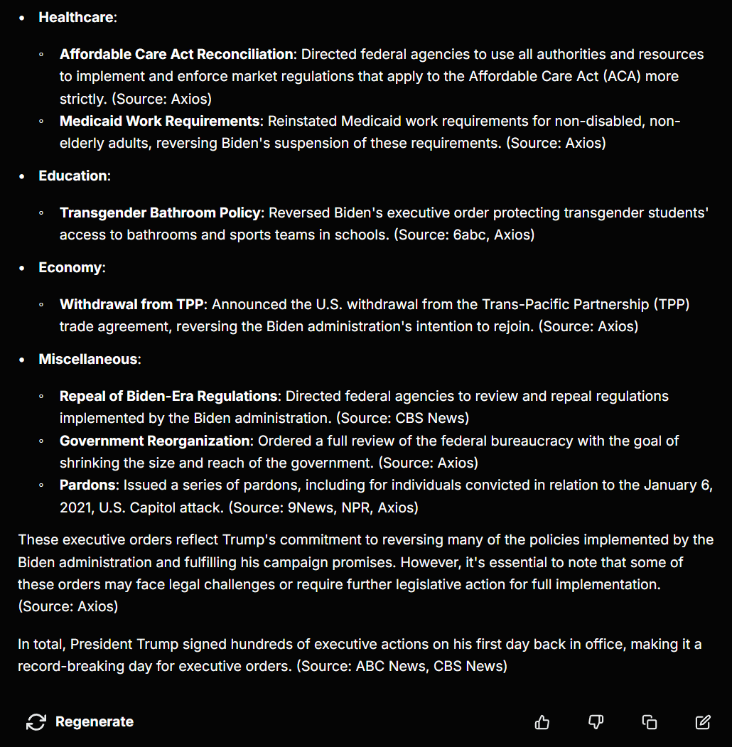 vexoolabs's tweet photo. Trump’s 2025 kickoff: A record-breaking wave of executive orders reshaping immigration, energy, and healthcare. 

Just Vexoo to find out.

Try Now: https://t.co/YiJ5jjaUm5

#Trump2025  #LLMs https://t.co/bw6UAmTJ6e
