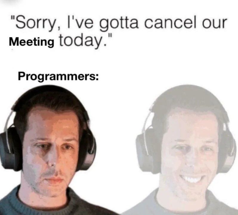 js_shitposting's tweet photo. No meeting Wednesdays 📅 #productivity https://t.co/mNTgOmUmGz