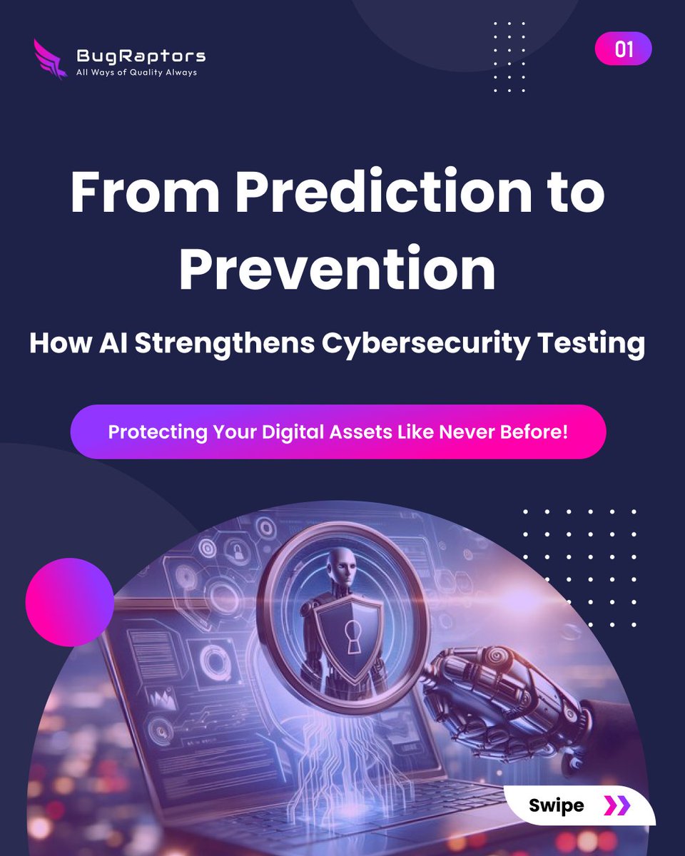 From #Prediction to #Prevention.  #AI is revolutionizing #cybersecuritytesting by predicting #vulnerabilities, detecting threats in real time, &amp; offering proactive solutions. Secure your future with #BugRaptors!

Read full Post - linkedin.com/feed/update/ur…