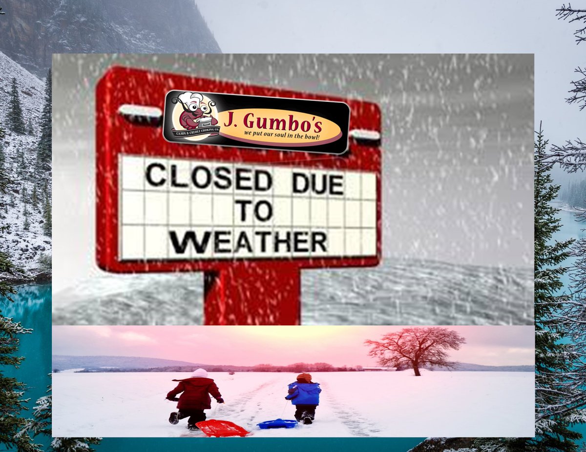 We are jumping on the bandwagon Wednesday, and closing, with the day subject to start with sub-zero temps.  We are scheduled to open as normal on Thursday. Stay warm, stay safe, stay #Cajun!